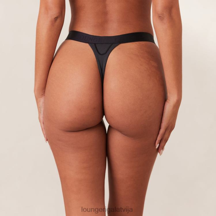 Lounge sievietes melns apakšveļa DJJ8B451 rievotas mindful siksnas