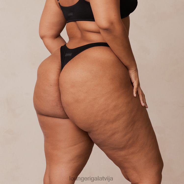 Lounge sievietes melns apakšveļa DJJ8B698 rievotas trīsstūra siksnas