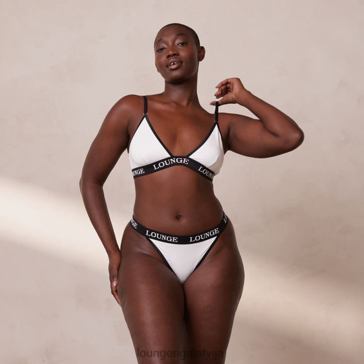 Lounge sievietes balts apakšveļa DJJ8B199 bambusa trīsstūra krūšturis un siksnu/biksīšu komplekts