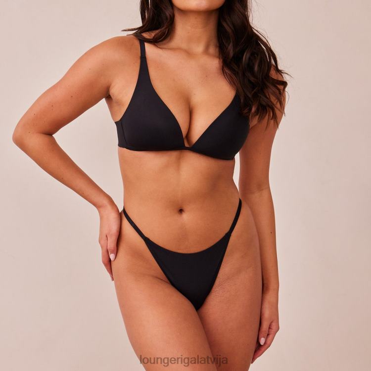 Lounge sievietes melns apakšveļa DJJ8B226 viegls bezstieples t-kreklu krūšturis un siksnu/biksīšu komplekts