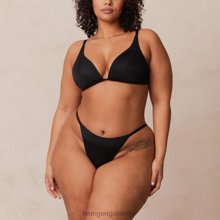 Lounge sievietes melns apakšveļa DJJ8B226 viegls bezstieples t-kreklu krūšturis un siksnu/biksīšu komplekts
