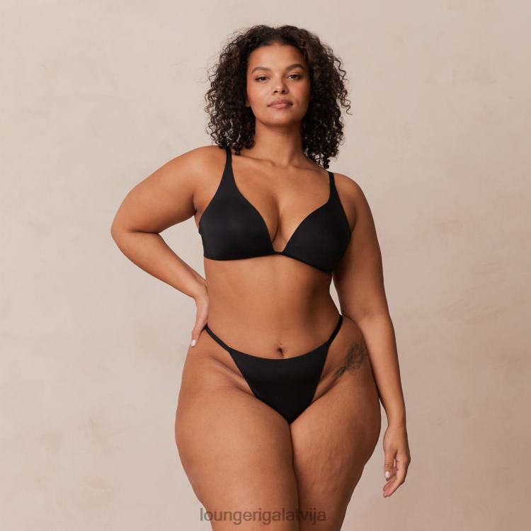 Lounge sievietes melns apakšveļa DJJ8B226 viegls bezstieples t-kreklu krūšturis un siksnu/biksīšu komplekts
