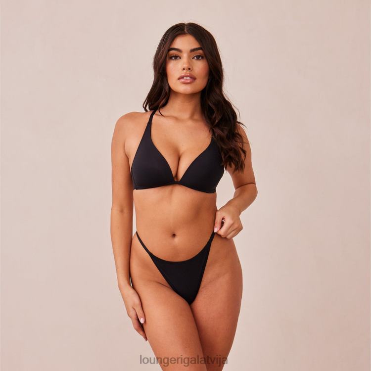 Lounge sievietes melns apakšveļa DJJ8B226 viegls bezstieples t-kreklu krūšturis un siksnu/biksīšu komplekts