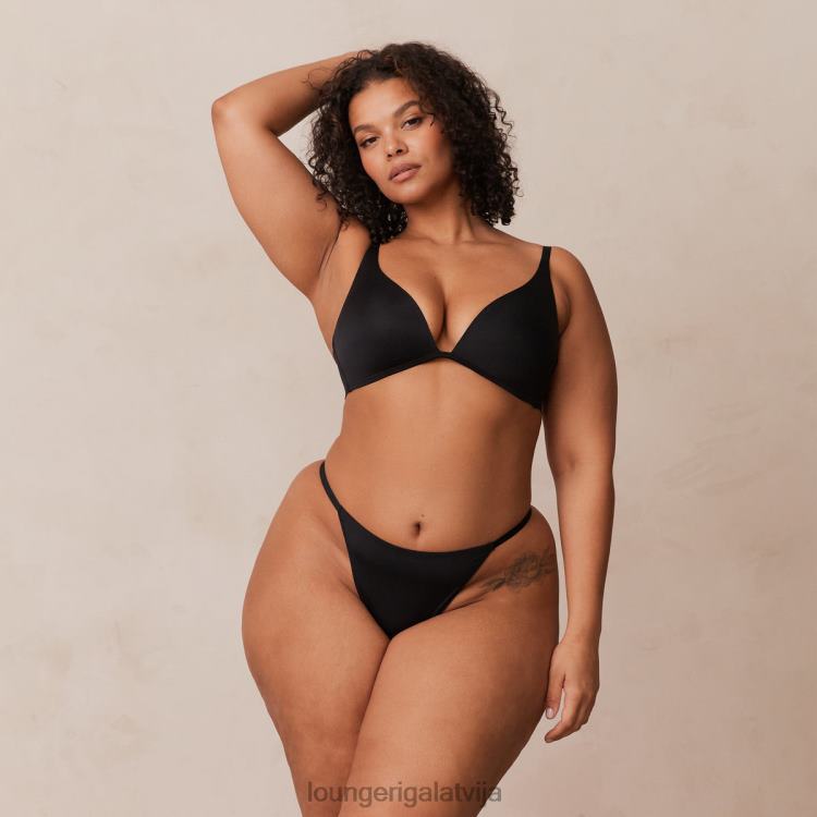 Lounge sievietes melns apakšveļa DJJ8B226 viegls bezstieples t-kreklu krūšturis un siksnu/biksīšu komplekts