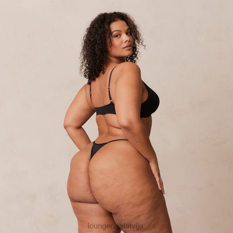 Lounge sievietes melns apakšveļa DJJ8B226 viegls bezstieples t-kreklu krūšturis un siksnu/biksīšu komplekts