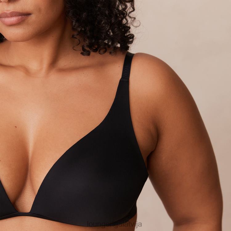 Lounge sievietes melns apakšveļa DJJ8B226 viegls bezstieples t-kreklu krūšturis un siksnu/biksīšu komplekts