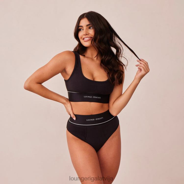Lounge sievietes melns apakšveļa DJJ8B232 aproču un biksīšu komplekts
