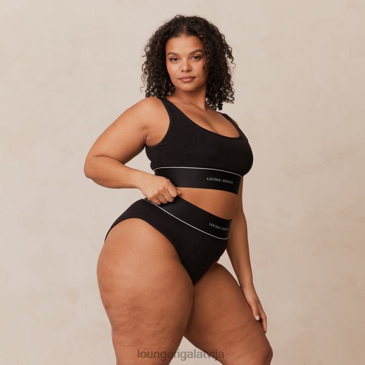 Lounge sievietes melns apakšveļa DJJ8B232 aproču un biksīšu komplekts