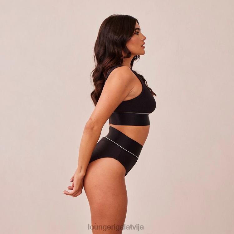 Lounge sievietes melns apakšveļa DJJ8B232 aproču un biksīšu komplekts