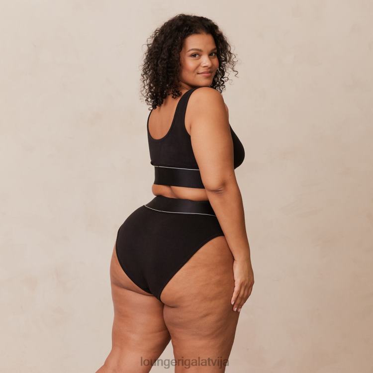 Lounge sievietes melns apakšveļa DJJ8B232 aproču un biksīšu komplekts