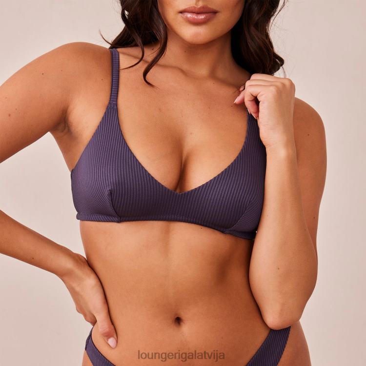 Lounge sievietes ogles zils apakšveļa DJJ8B235 rievotu trīsstūrveida krūšturis un siksnu/biksīšu komplekts