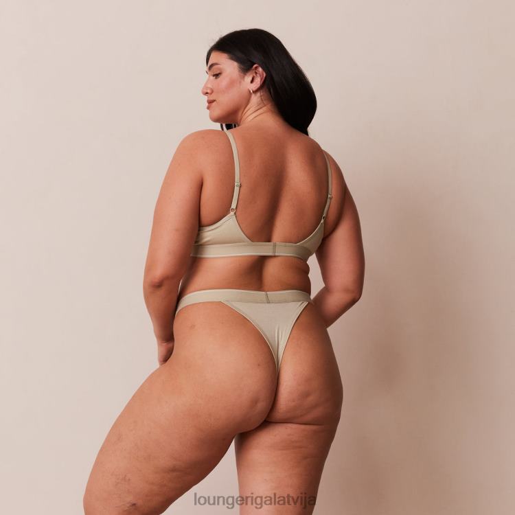 Lounge sievietes olīvu apakšveļa DJJ8B218 bambusa minimālā trīsstūra krūšturis un siksnu/biksīšu komplekts