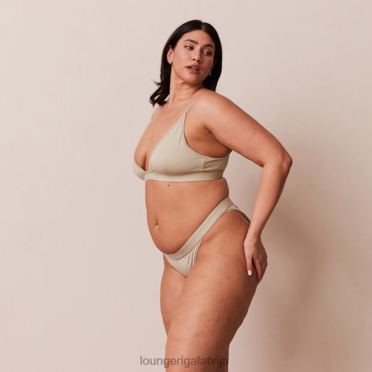 Lounge sievietes olīvu apakšveļa DJJ8B218 bambusa minimālā trīsstūra krūšturis un siksnu/biksīšu komplekts