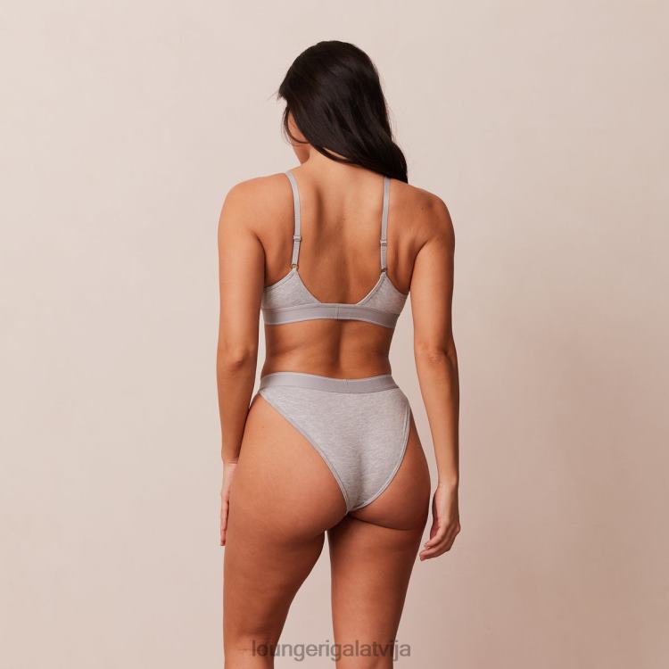 Lounge sievietes pelēks apakšveļa DJJ8B214 bambusa minimālā trīsstūra krūšturis un siksnu/biksīšu komplekts