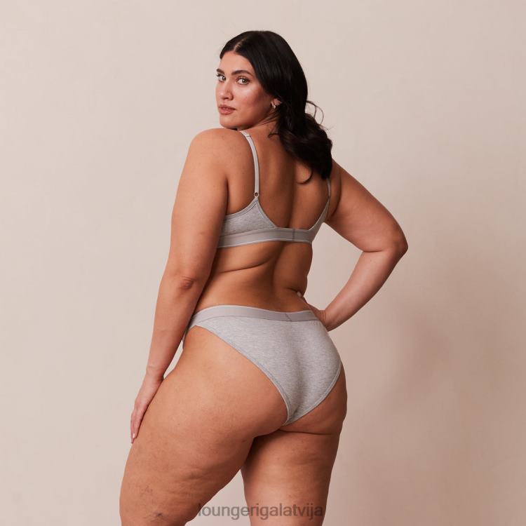 Lounge sievietes pelēks apakšveļa DJJ8B214 bambusa minimālā trīsstūra krūšturis un siksnu/biksīšu komplekts