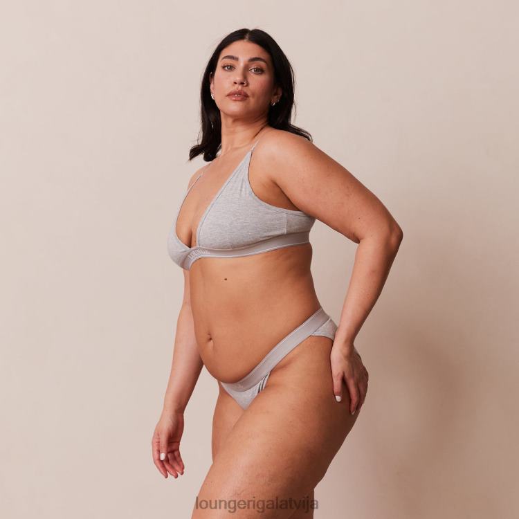 Lounge sievietes pelēks apakšveļa DJJ8B214 bambusa minimālā trīsstūra krūšturis un siksnu/biksīšu komplekts