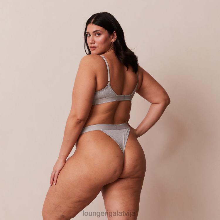 Lounge sievietes pelēks apakšveļa DJJ8B214 bambusa minimālā trīsstūra krūšturis un siksnu/biksīšu komplekts