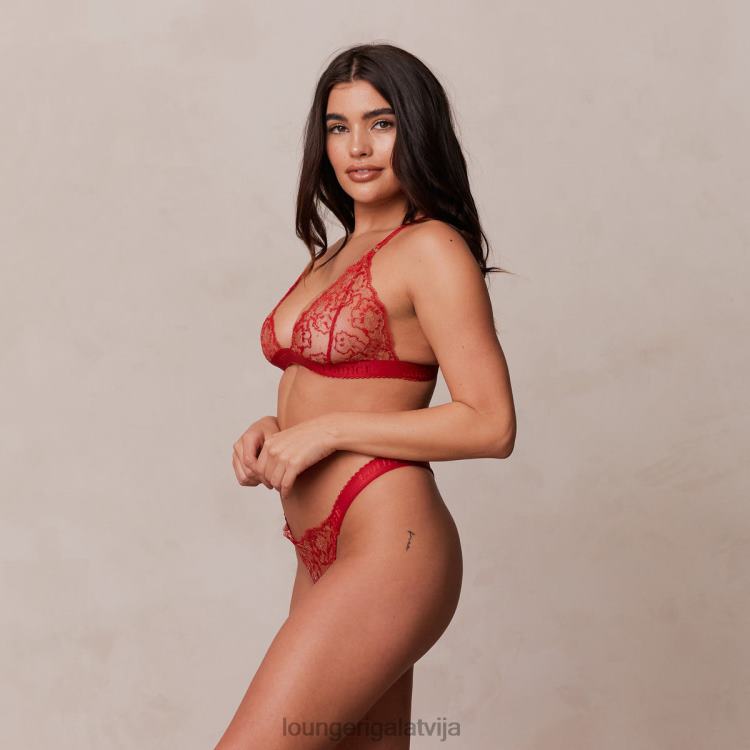 Lounge sievietes sarkanbrūns apakšveļa DJJ8B187 izšūts trīsstūrveida krūšturis un siksnu komplekts