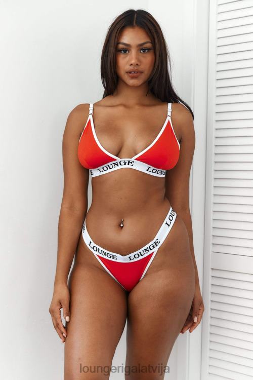 Lounge sievietes sarkans apakšveļa DJJ8B194 bambusa trīsstūra krūšturis un siksnu/biksīšu komplekts