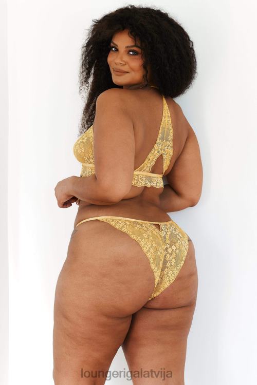 Lounge sievietes sinepes apakšveļa DJJ8B222 mežģīņu trīsstūrveida krūšturis un siksnu/biksīšu komplekts