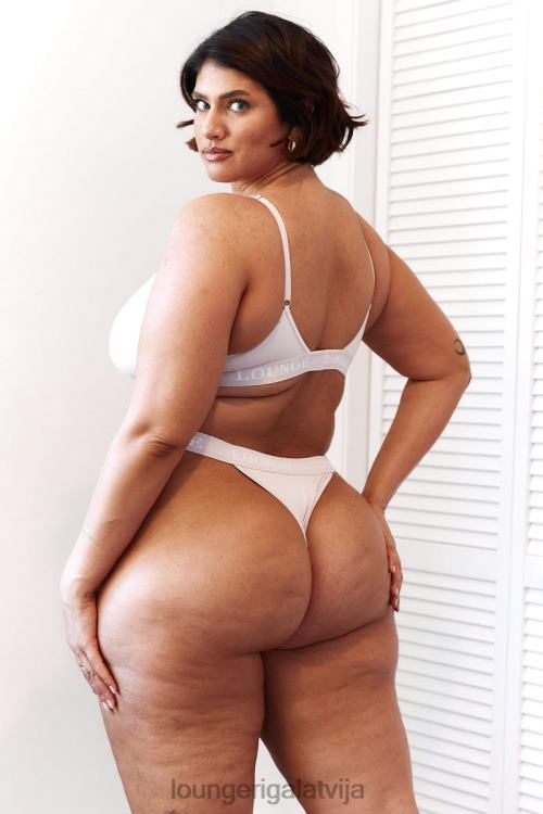 Lounge sievietes viss krēms apakšveļa DJJ8B196 bambusa trīsstūra krūšturis un siksnu/biksīšu komplekts