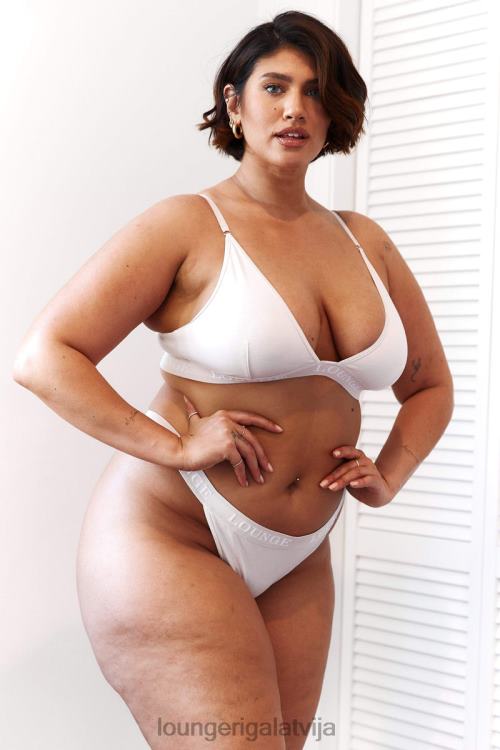 Lounge sievietes viss krēms apakšveļa DJJ8B196 bambusa trīsstūra krūšturis un siksnu/biksīšu komplekts