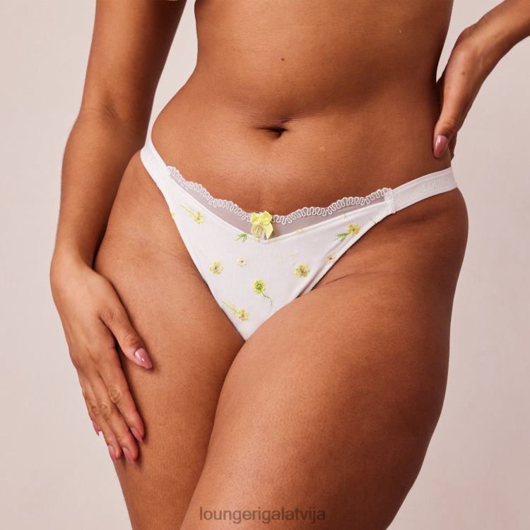 Lounge sievietes balts apakšveļa DJJ8B574 rievotas ziedu trīsstūra biksītes