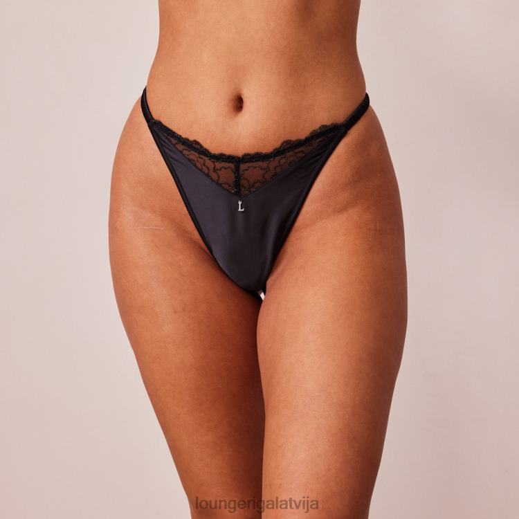 Lounge sievietes melns apakšveļa DJJ8B496 stepētas mežģīnes g-string