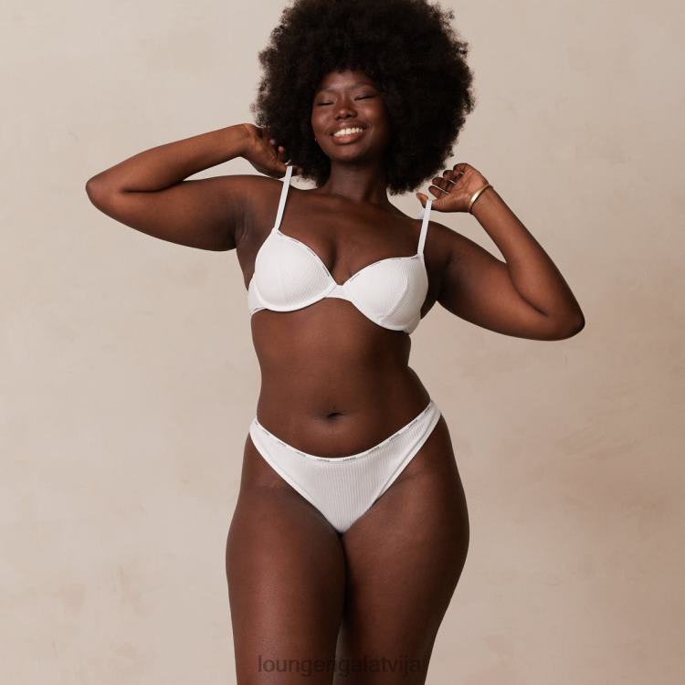 Lounge sievietes balts apakšveļa DJJ8B60 tik mīksts rievotu t kreklu krūšturis un siksnu komplekts