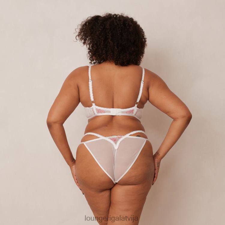 Lounge sievietes balts apakšveļa DJJ8B95 Ditsy izšūts balkona krūšturis un g-string/biksīšu komplekts