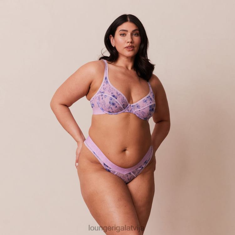 Lounge sievietes ceriņi apakšveļa DJJ8B120 ziedu tīkla balkona krūšturis un siksnu komplekts