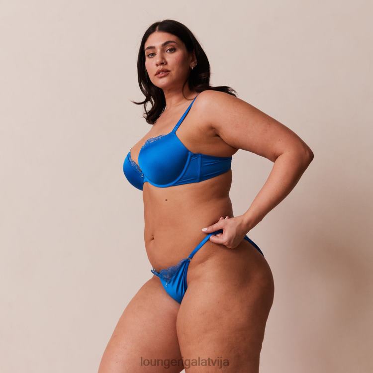Lounge sievietes kobalta zils apakšveļa DJJ8B110 anti-gravitācijas push-up krūšturis un siksnu/biksīšu komplekts