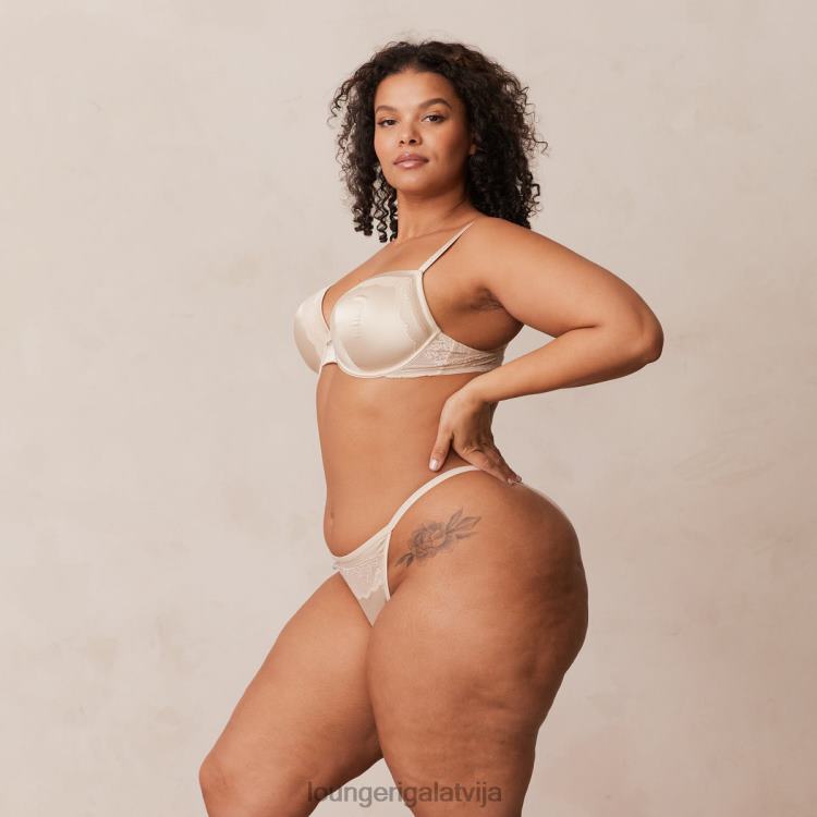 Lounge sievietes latte apakšveļa DJJ8B143 mīksta satīna t-kreklu krūšturis un siksnu/biksīšu komplekts