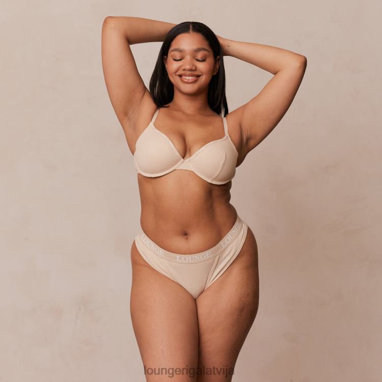 Lounge sievietes latte apakšveļa DJJ8B80 īpaši komfortabls rievotu t kreklu krūšturis un siksnu komplekts
