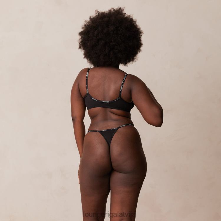 Lounge sievietes melns apakšveļa DJJ8B155 gluds priekšpuses stiprinājums T-kreklu krūšturis un siksnu/biksīšu komplekts