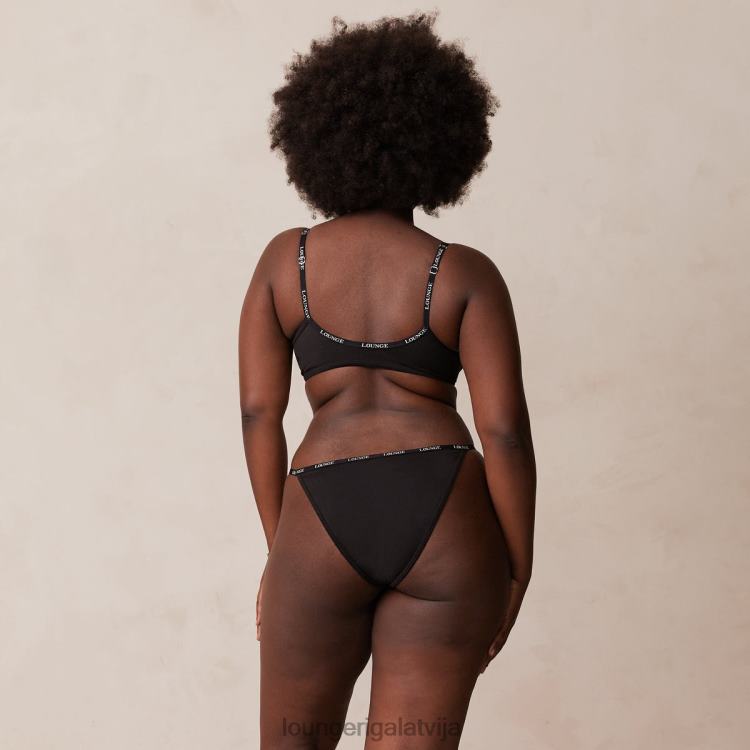 Lounge sievietes melns apakšveļa DJJ8B155 gluds priekšpuses stiprinājums T-kreklu krūšturis un siksnu/biksīšu komplekts