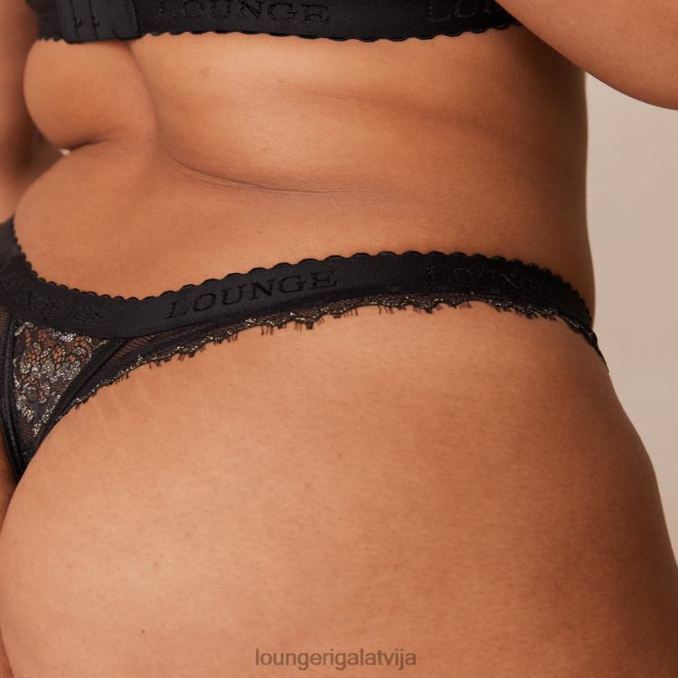 Lounge sievietes melns apakšveļa DJJ8B22 vēlmes balkona krūšturis un siksnu/biksīšu komplekts