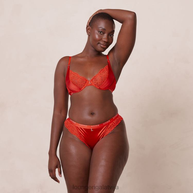 Lounge sievietes sarkans apakšveļa DJJ8B54 zīda balkona krūšturis un siksnu/biksīšu komplekts