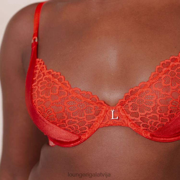 Lounge sievietes sarkans apakšveļa DJJ8B54 zīda balkona krūšturis un siksnu/biksīšu komplekts