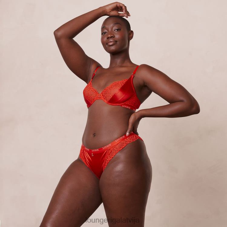 Lounge sievietes sarkans apakšveļa DJJ8B54 zīda balkona krūšturis un siksnu/biksīšu komplekts