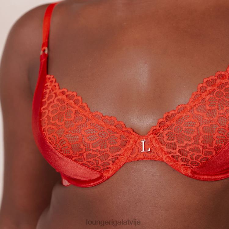 Lounge sievietes sarkans apakšveļa DJJ8B54 zīda balkona krūšturis un siksnu/biksīšu komplekts