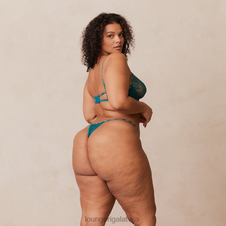 Lounge sievietes tirkīza apakšveļa DJJ8B7 burvīgs balkona krūšturis un siksnu/biksīšu komplekts