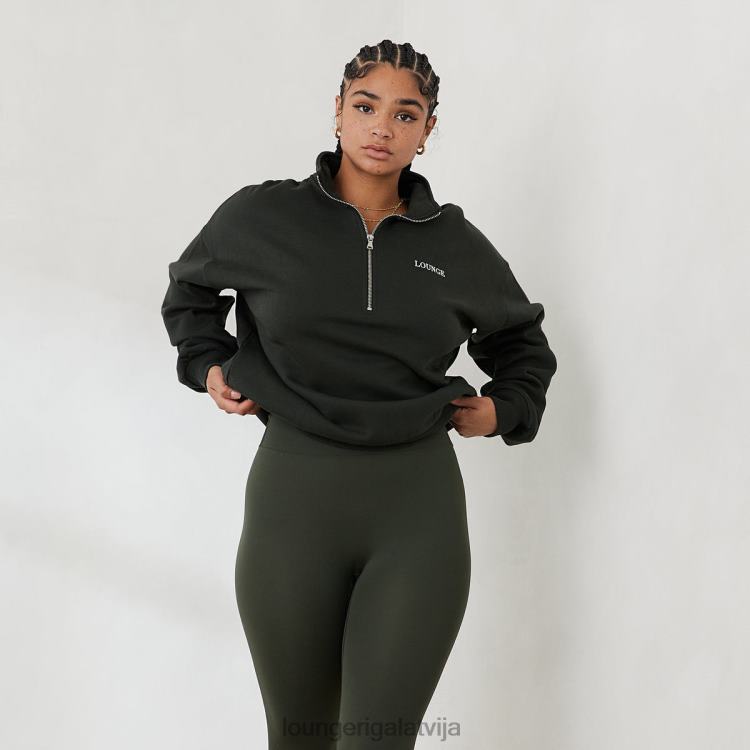 Lounge sievietes priežu zaļa apģērbu DJJ8B883 būtisks lielizmēra ceturtdaļas rāvējslēdzēja džemperis