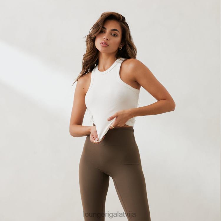 Lounge sievietes gandrīz balts apģērbu DJJ8B835 būtisks rievotais sacīkšu tops