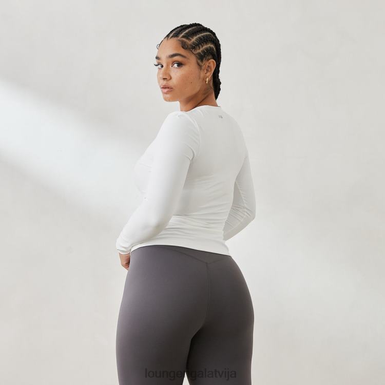 Lounge sievietes gandrīz balts apģērbu DJJ8B850 būtisks tops ar rāvējslēdzēju ar garām piedurknēm