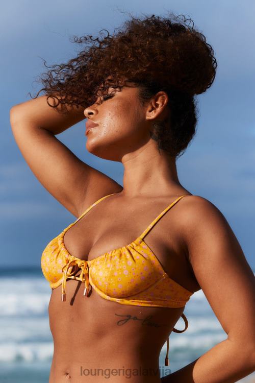 Lounge sievietes dzeltens peldkostīmi DJJ8B968 ziedu bikini tops