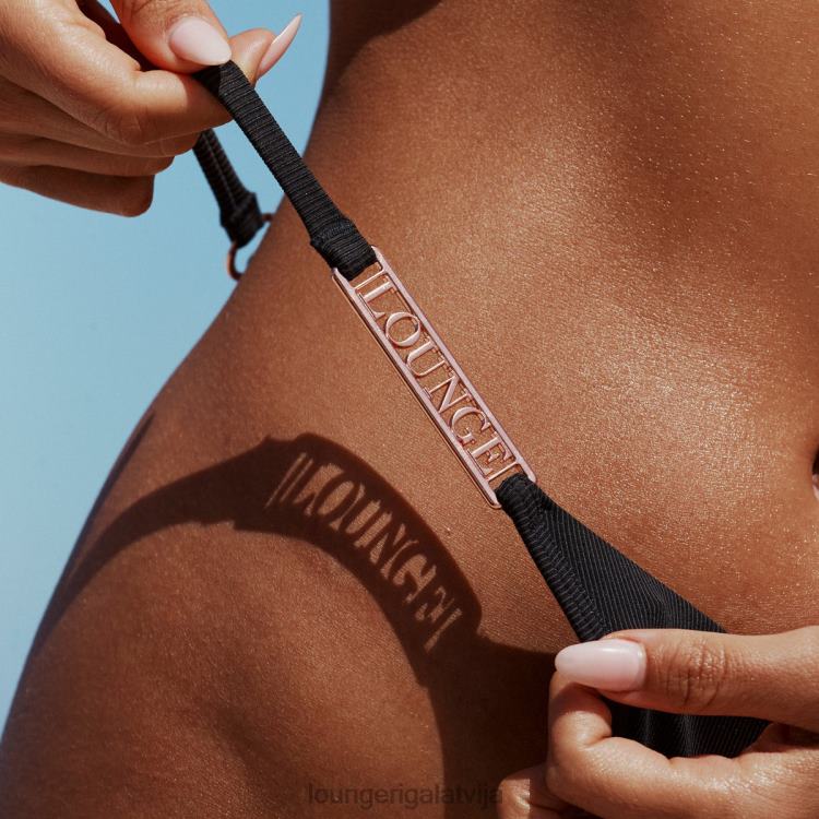 Lounge sievietes melns peldkostīmi DJJ8B1015 paraksta bikini siksnas